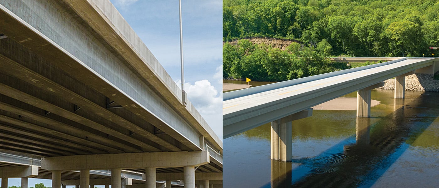 County Prestress & Precast’s prestressed concrete bridge girders are manufactured to project specifications and deliver high performance strength at lower life-cycle costs.